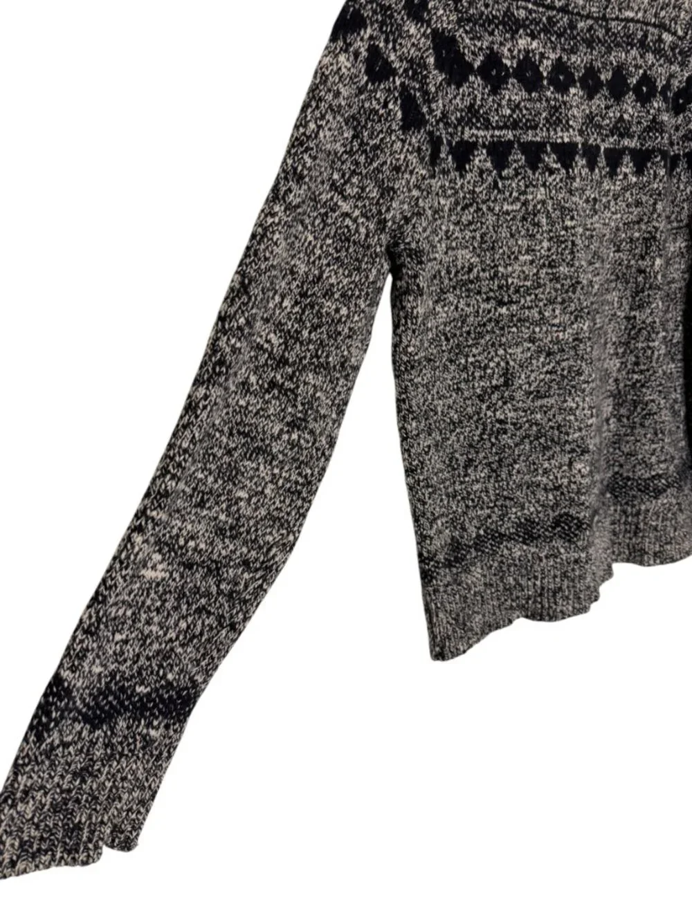 J Crew Wool Blend Crewneck Sweater Geometric Mens Gray Black M